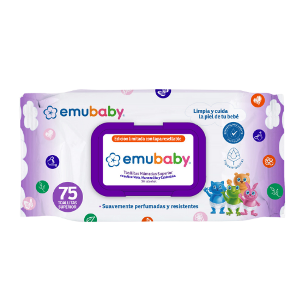 Toallitas humedas Emubaby 75u